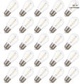 thumbnail image 2 of Solar String Light Bulbs, DC 3V Low Voltage, Shatterproof Waterproof S14 LED Bulbs, E26 Medium Base 1W Warm White 2700K 25 Pack., 2 of 8