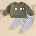 thumbnail image 2 of Baby Boys Pants Set  Long Sleeve Crew Neck Letters Print Sweatshirt with Elastic Waist Sweatpants Infant Clothes, 2 of 8