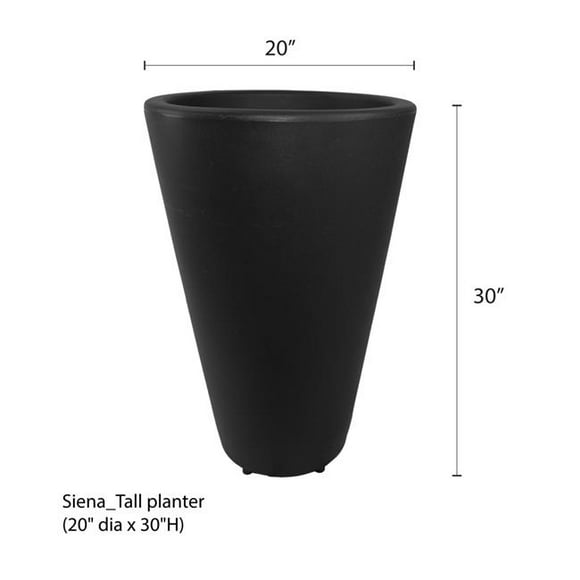RTS Home Accents 556600120A7981 RTS Home Accents Siena Planter&44; Graphite