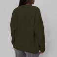 thumbnail image 4 of Women's Solid Color Loose Casual Long Sleeved Knitted Sweater Top Sweater for Fall Winter Minimalist Wardrobe,Army Green,L, 4 of 6
