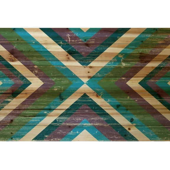 "Conjoined Color" Painting Print on Natural Pine Wood