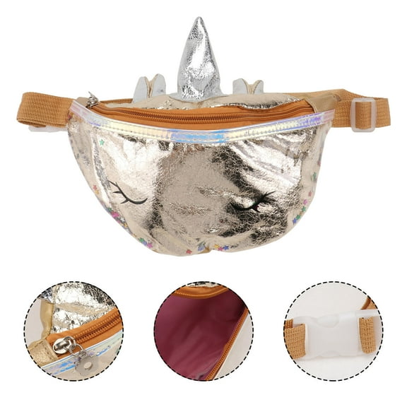 FONWILYO 1Pcs Fashionable Crossbody Belt Bag Made of Pu Polyester and Sequins for Daily Use