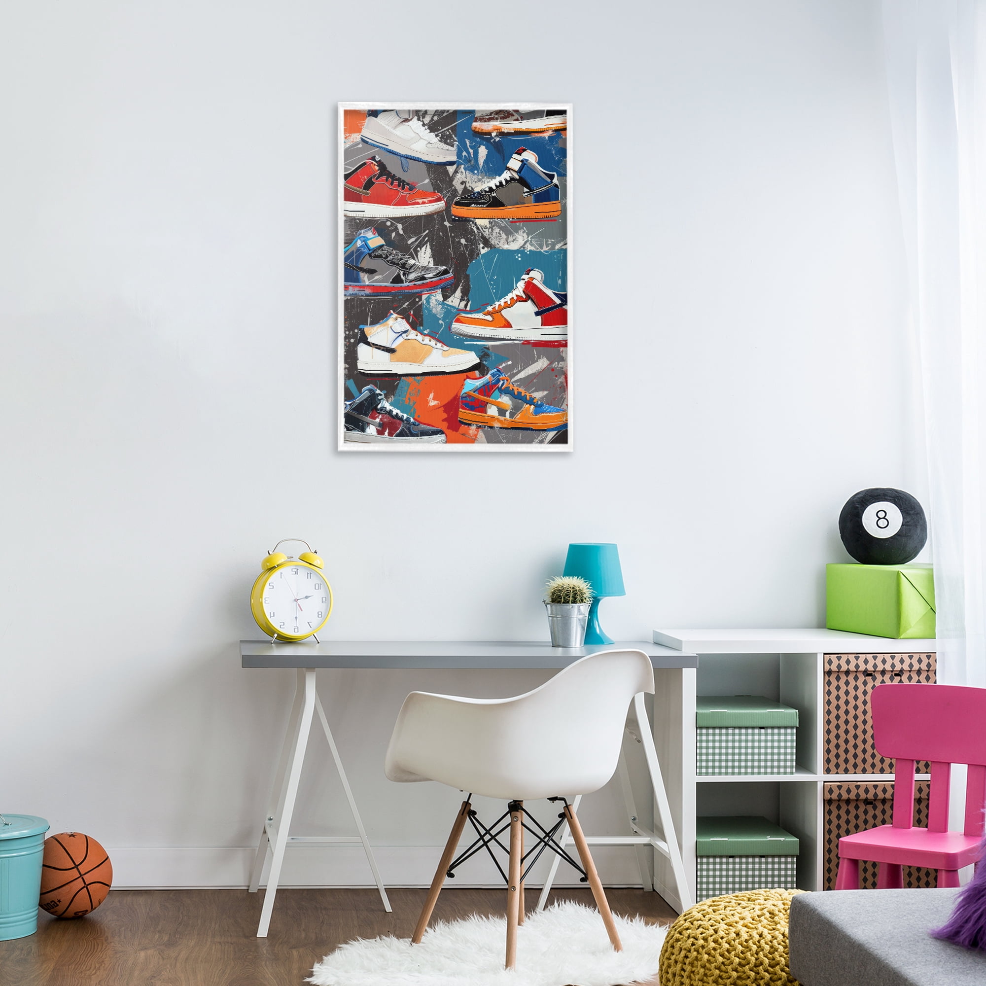 Stupell Industries Stylish Urban Shoe Collection White Framed Giclee Art, design by Ray Powers