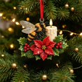 thumbnail image 5 of Christmas Bird Acrylic Ornament 3.9 Inch Poinsettia Candle Hanging Tree Decor Design D, 5 of 8