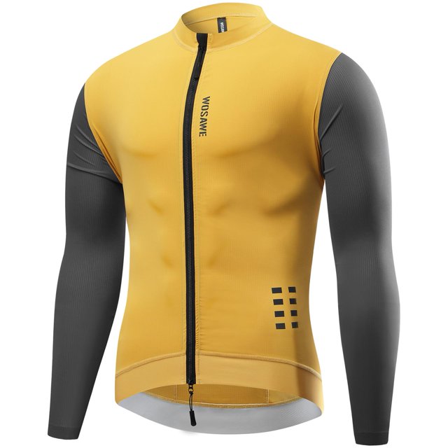 Men Cycling Jersey Long Sleeves Road Bike Jersey Reflective Breathable Cycling Tops