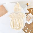 thumbnail image 6 of Sngxgn Girl Romper Baby Girls Ruffle Bodysuit Knit Shirt Toddler Girl Jumpsuit Tops(Beige,6M), 6 of 9