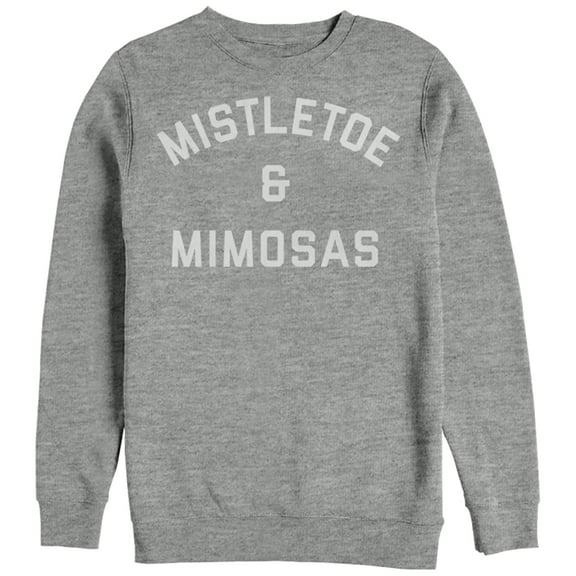 Women's CHIN UP Christmas Mistletoe Mimosas  Sweatshirt Athletic Heather 2X Large