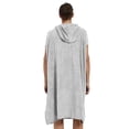 thumbnail image 5 of Xfvqtps Adults Men Women Surf Poncho Hoodie Short Sleeve Quick Dry Absorbent Changing Towel Robe Solid Color Swimming Beach Surfing Bath Towels Gray, 5 of 8