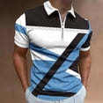 thumbnail image 2 of Polos Shirts for Men Adult Golf Summer Casual Short Sleeve Zipper Turn-Down Collar Shirt Tops Slim Fit Henley T-Shirt Printed Blouse Men's Tees Business Work Tops, 2 of 5