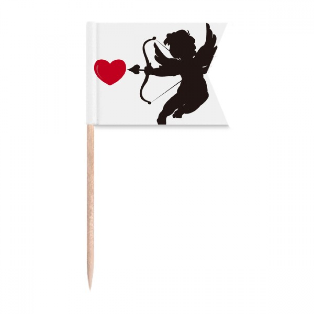 Cupid Angel Love Heart Pattern Toothpick Flags Labeling Marking for