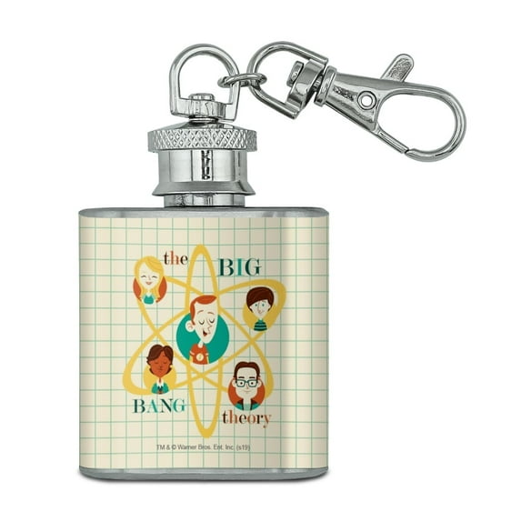 Big Bang Theory Retro Art Stainless Steel 1oz Mini Flask Key Chain