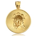 thumbnail image 2 of LOVEBLING 10K Yellow Gold Jesus Head Medallion Charm Pendant (1.26" x 0.83"), 2 of 3