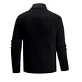 thumbnail image 5 of ZCFZJW Men's Quarter Zip Up Ribbed Knitted Long Sleeve Sweaters Slim Fit Lightweight Mock Neck Pullover Casual Polo Sweater Black XXXL, 5 of 7