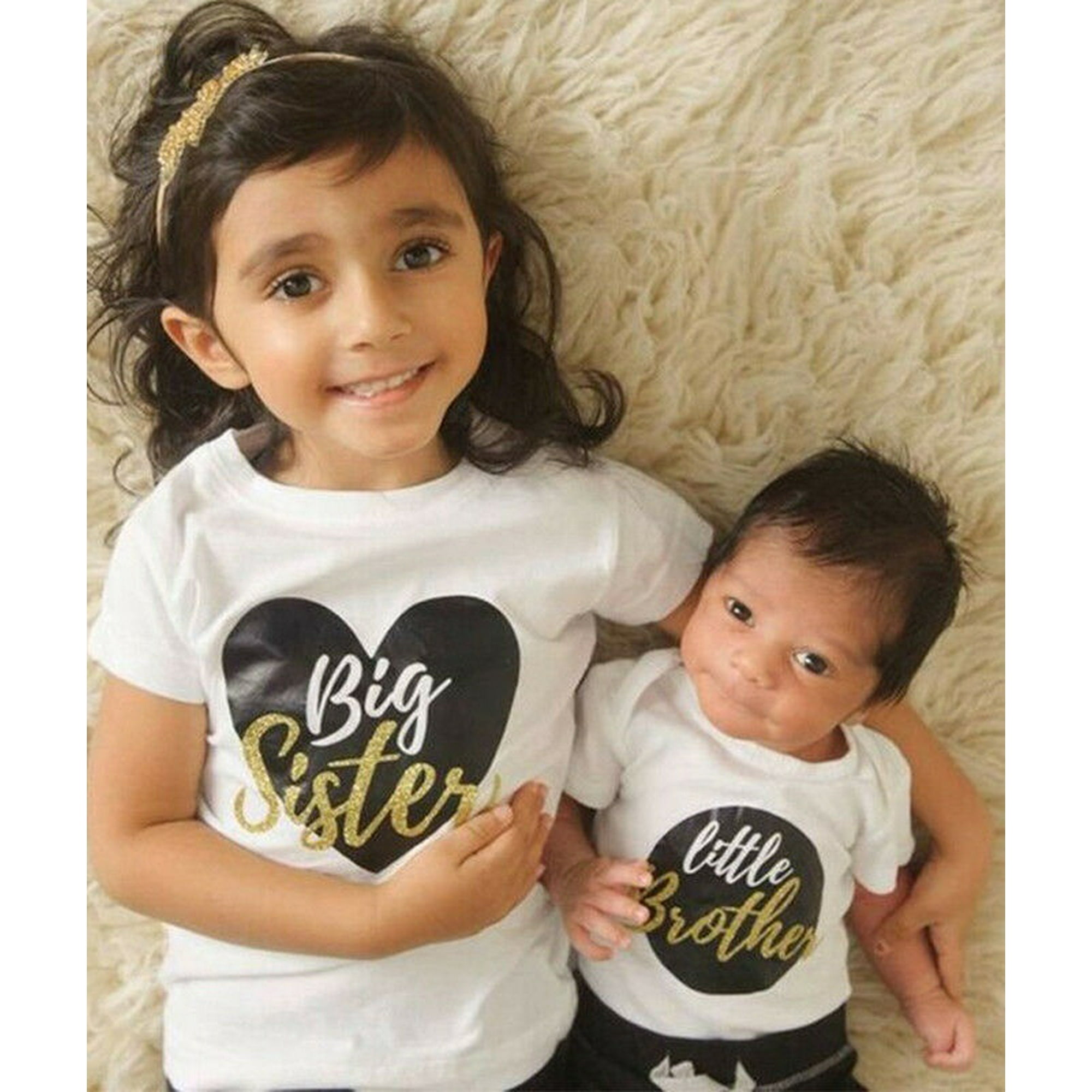 Eyiiye Infant Baby Little Brother Romper Big Sister T Shirt Match Clothes Outfit Set Other