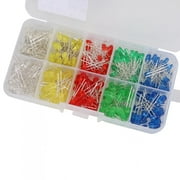 LED Light Emitting Diodes Assortment Kit 300PCS 3mm 5mm Yellow/Green/Blue/Red/White, Electronic Component for Science Experiment, Circuit, Christmas Lights etc