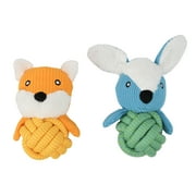 Vibrant Life Plush Dog Toy with Rope Ball