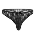 thumbnail image 1 of Intimates See Through Semi Men Lingerie Bikini T Back Underwear Floral Lace Briefs M, 1 of 7