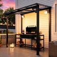 thumbnail image 2 of Leukture 5' x 8' Wall Mounted Lean to Metal Awnings with Sloped Roof Outdoor Patio Gazebo Awning for Backyard Deck White, 2 of 5