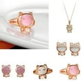 thumbnail image 4 of Femmes Forme de Bande Dessinée Strass Alliage Boucles d'Oreilles Forme Collier Bande Dessinée Collier Filles Bijoux Cadeau de Vacances Workhe, 4 of 9