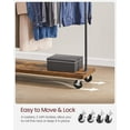 thumbnail image 2 of VASAGLE Clothes Rack Heavy Duty Clothing Rack Rolling Garment Rack with Shelf for Bedroom Laundry Room Retail Store Rustic Brown and Black, 2 of 9