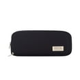 thumbnail image 2 of PureCasa Simple Cancas Pencil Case, Stationery Storage Pouch with Double Zipper, Multifunctional Portable Pen Bag for , 1 Pack, Black, 4.7"x4.7"x2.3", 2 of 5