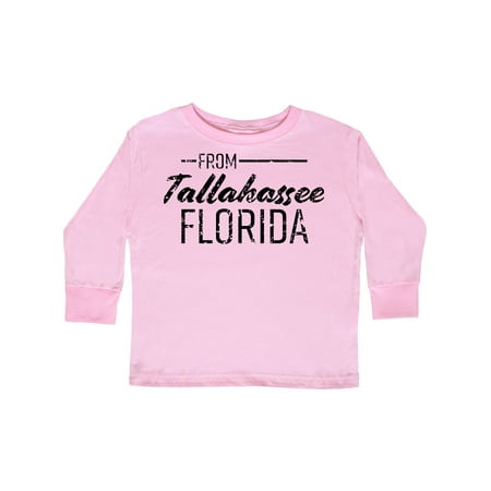 

Inktastic From Tallahassee Florida in Black Distressed Text Gift Toddler Boy or Toddler Girl Long Sleeve T-Shirt