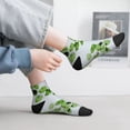 thumbnail image 2 of Pofeuu Watercolor Green Leaves Print 30cm Socks, Adult Running Hiking Socks for Youth and Adult, 2 of 7