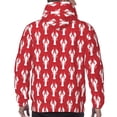 thumbnail image 7 of Naloa Cartoon Lobster Men's Casual Hooded Collar Drawstring Hoodies Pullover Sweatshirts Casual Long Sleeve Shirts-4X-Large, 7 of 7