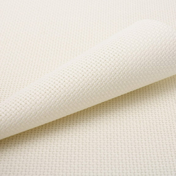 14 Count Aida Fabric for Cross Stitch, 19x28 Inch Cotton Evenweave Cloth, Needlework Embroidery Material, Off White