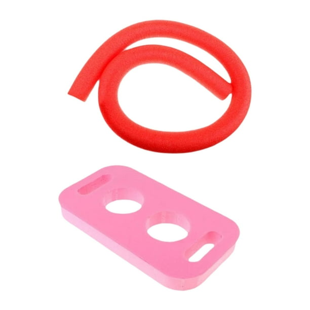 Flotadores de piscina con conector, flotadores de agua portátiles y versátiles para nadar, nadar Rojo Rosa