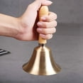 thumbnail image 5 of Extra Loud Bell Large Hand Bell Solid Brass Call Bell with Wooden Handle School Bells Dinner Bell Loud Ringing Bell Service Bell Servant Bell Church Bells Sell Celebration Bells Attention Bell, 5 of 5