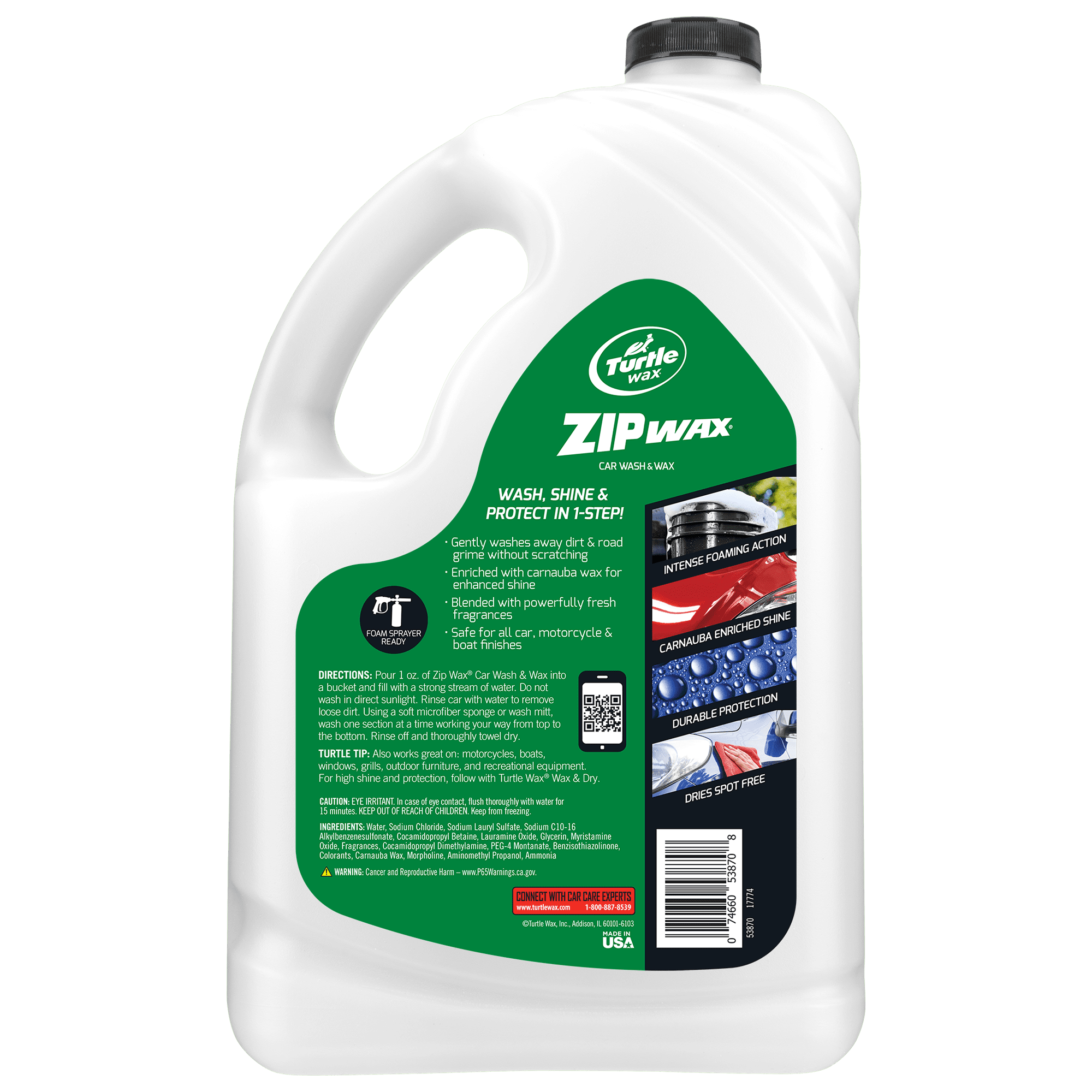  Turtle Wax T-75A Zip Wax Car Wash and Wax - 16 oz. : Automotive