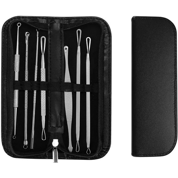7 In 1 Pimple Blackhead Remover Extractor Tool Kit,Professional Safe Treatment For Zit Popper White Head Acne Blemish Comedone Removing For Nose Face Skin
