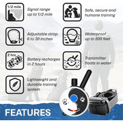 E-Collar ET‑300 ZEN Mini Educator Remote Humane Dog Training Collar – 1/2 Mile Range, Waterproof, 100 Blunt Stimulation Levels, Tone or Vibration Mode