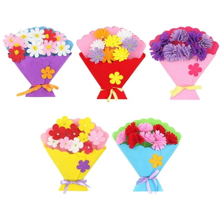 

BESTONZON 5Pcs Nonwoven Fabric Holding Bouquet Children Handmade DIY Bouquet Material Package