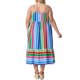thumbnail image 3 of Vestido de verano maxi de tirantes ajustables para mujer de tallas grandes Agnes Orinda, con rayas, 2X, verde y rojo, 3 of 5