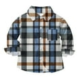 thumbnail image 4 of Cethrio Boys Plaid Shirts, School Casual Long Sleeve Collared Button Down Shirts Blue Size 6, 4 of 5