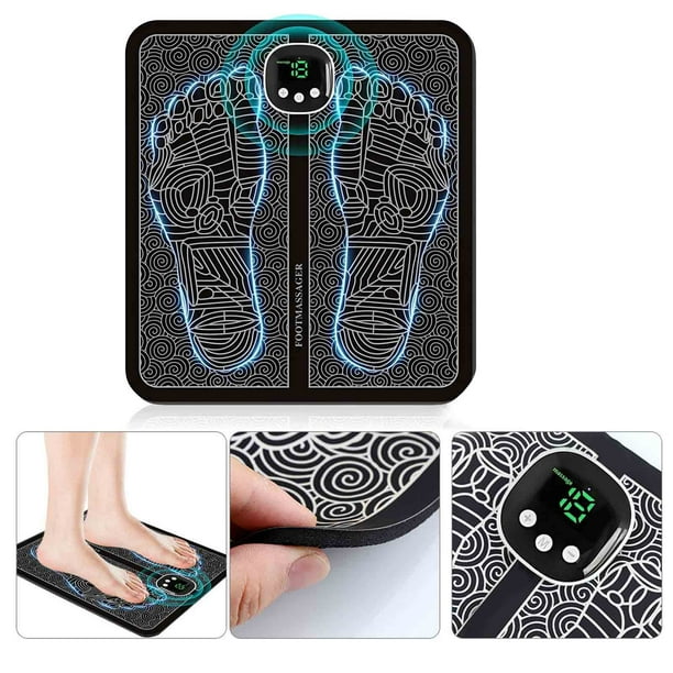 Masajeador de Pies para Neuropatía y Alivio Circulatorio | Almohadilla EMS Inteligente para Dolor de Pies | 8 Modos, 18 Niveles, Recargable USB | Diseño Portátil y Plegable para Trabajadores de Pie