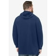 thumbnail image 2 of KingSize Men's Big & Tall Fleece Longer-Length Pullover Hoodie - 7XL, Navy, 2 of 3
