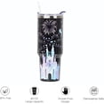 thumbnail image 2 of 40 Oz Stainless Steel Tumbler with Handle Double Wall Vacuum Insulated Travel Mug Leak-Proof Coffee Cup on Screw Lid and Straw, Black-4, 2 of 6