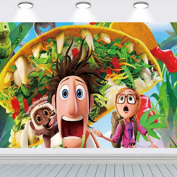 Cloudy with a Chance of Meatballs Background school Wall Decor Taspestry Poster Banner Backdrop Party Supplies