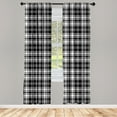 thumbnail image 3 of Ambesonne Abstract Curtains, British Tartan Pattern, Pair of 28"x63", White Black, 3 of 5