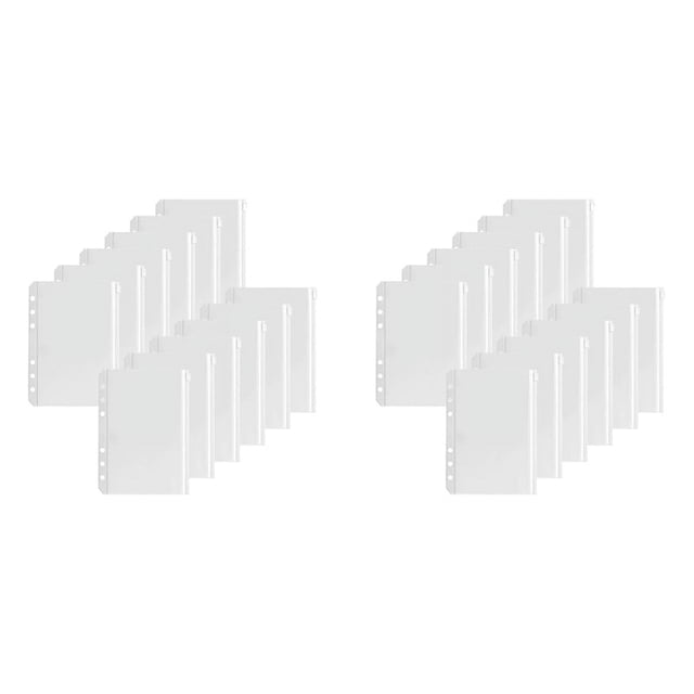 Carpetas con Cremallera de Carpeta con Bolsillos A5 de 24 Piezas para Carpeta de Cuaderno de 6 Anillos Bolsas de Inserción de Hojas Sueltas Bolsa Impermeable