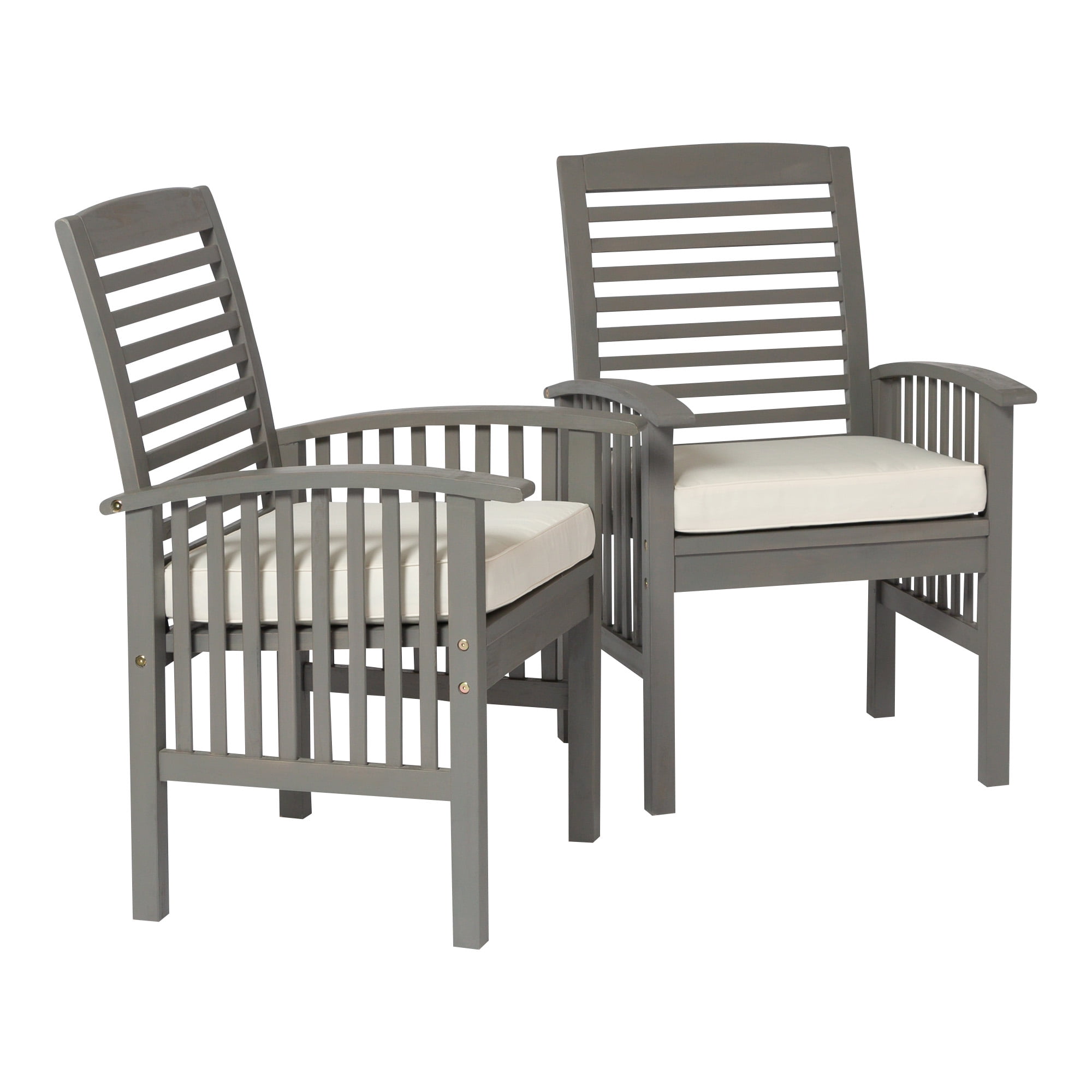 Manor Park Outdoor Dining Chair - Acacia Wood - Set of 2 - with Cushion - Grey