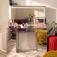 thumbnail image 2 of Boahaus Ivy Vanity Set with LED Mirror, Bluetooth Speakers and Extra Storage, 2 of 9
