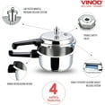thumbnail image 4 of Vinod 2 Liter Stainless Steel Stovetop Pressure Cooker, 4 of 6