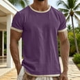 thumbnail image 2 of CUSTG Men Tshirts Textured T Shirt Soft Breathable Crew Neck Short Sleeve Tops For Casual Comfort And Everyday Wear Breathable Solid Color Summer T-Shirts, 2 of 5