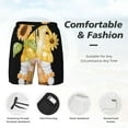 thumbnail image 3 of Balery Sunflower Gnomes 3 Mens Swim Trunks Swim Shorts for Men Quick Dry Inseam Beach Shorts with Compression Liner Pocket-Large, 3 of 9