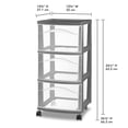 thumbnail image 3 of Sterilite 3 Drawer Storage Cart, Plastic Rolling Organization, Flat Gray, 2 Pack, 3 of 7