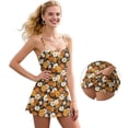 thumbnail image 5 of Garronmavis Orange Floral Hippie Women's Tennis Golf Outfits Size M Built in Shorts Casual Pickleball Dress Spaghetti Strap 2 Piece Set Exercise Dresses Floral Print Outfits, 5 of 7